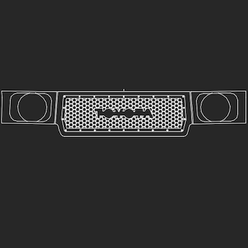 95-97 80 series/LX 450 grille and headlight kit, 1 piece, large hexagon