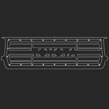 91-94 80 Series grille with slotted design, 2 piece.