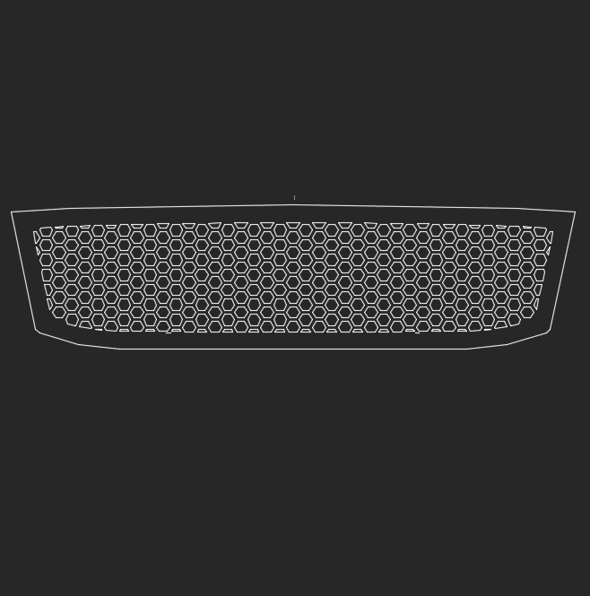 98-02 100 series grille, one piece, large hexagon