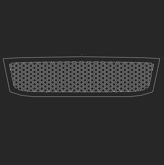 98-02 100 series grille, one piece, large hexagon