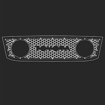 98-02 100 series grille, 2 piece, large hexagon, 7" light openings