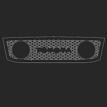 98-02 100 series grille, 1 piece, 7" light openings